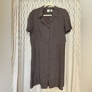 GAP Brown and White Geometric Midi Dress